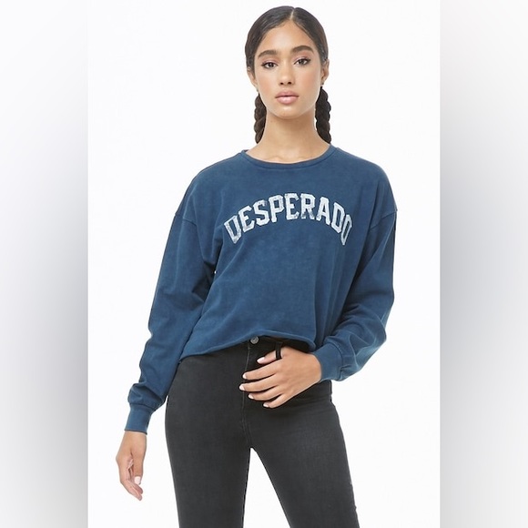 Forever 21 Long Sleeve Crop Top - Picture 1 of 4